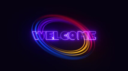 
WELCOME TITLE WITH GLOWING CIRCLE BACKGROUND