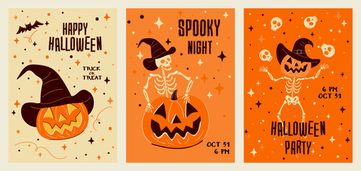 Halloween Party Invitation Card Set