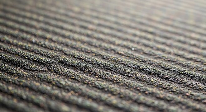 Close-up of a textured surface with parallel lines and visible granules offering a unique visual
