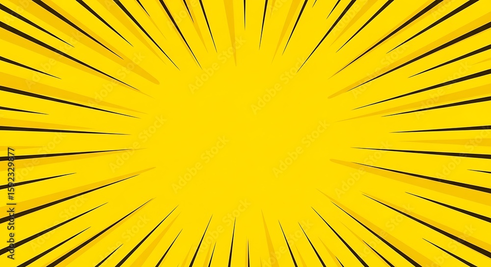 Aufkleber abstract image featuring black lines radiating outwards from a central yellow area, creating a dynam