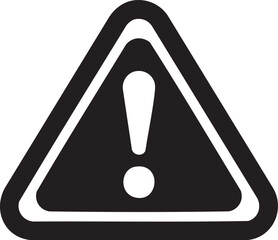 Caution Warning Sign Silhouette Icon With Exclamation Mark Inside Triangle Symbol Illustration For Alert Safety Risk Attention And Hazard

