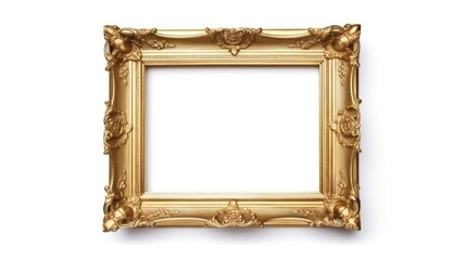Wooden Picture Frame Isolated on White Background

