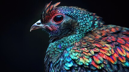 Fototapeta premium Close-up of a colorful bird's plumage.