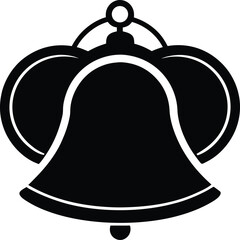 Classic double bell alarm clock silhouette isolated on transparent background a vintage timekeeping icon