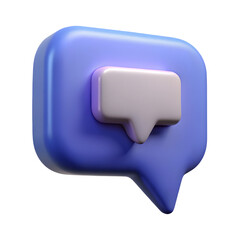 Fototapeta premium Modern 3d chat bubble icon with notification indicator on black background