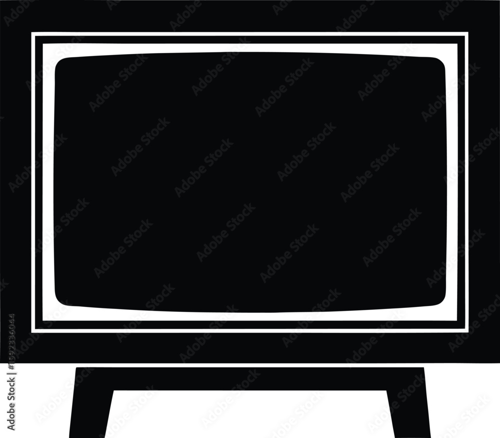 Poster modern flat screen television silhouette displayed on a transparent background for digital use isola