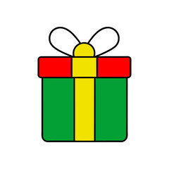 outline vector illustration of a wrapped christmas