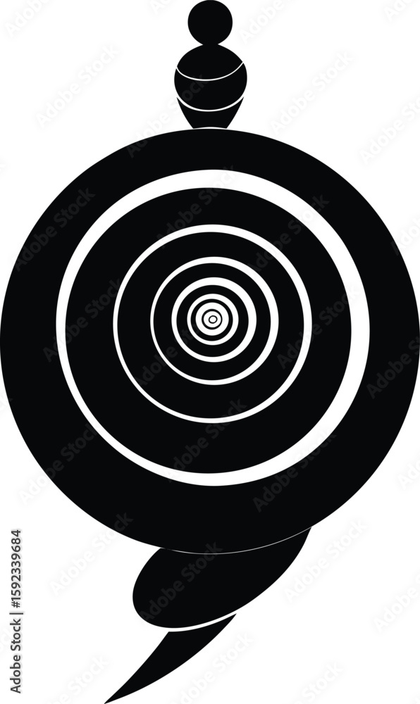 Poster abstract spiral vortex representing the concept of time flow isolated on transparent background silh