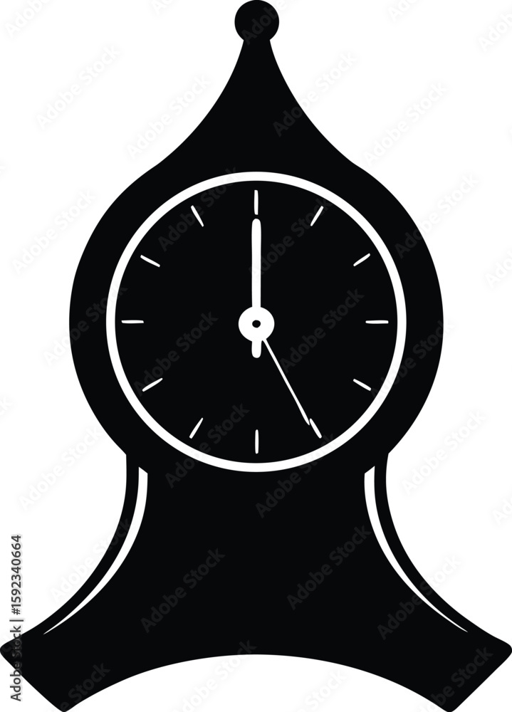 Poster minimalist clock silhouette with no hands isolated on transparent background