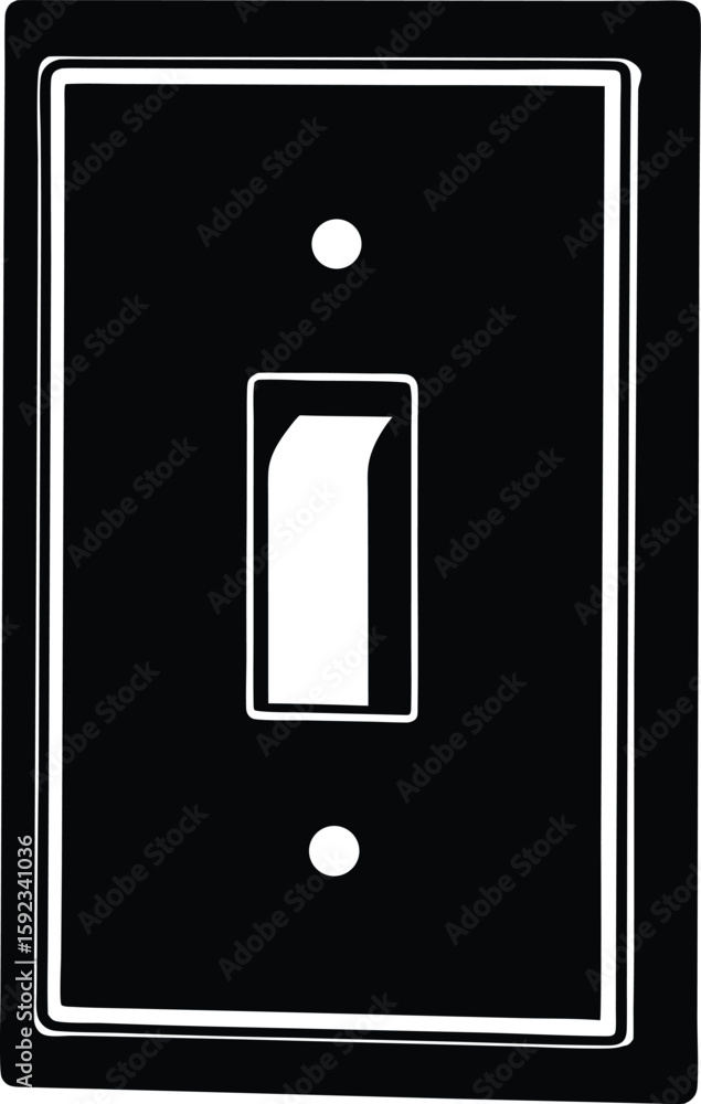 Aufkleber clean silhouette of a light switch in the on position isolated on transparent background