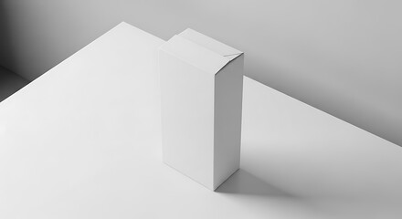 Elegant Blank White Box on White Surface. AI Generated