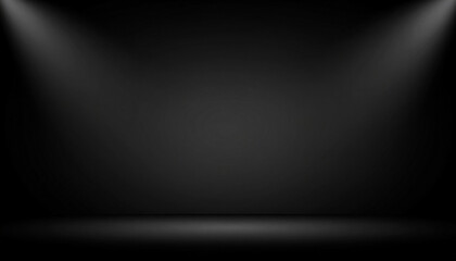 the image depicts a dark room with two light sources shining down from above. the upper area of the room is predominantly black and gradually lightens downwards