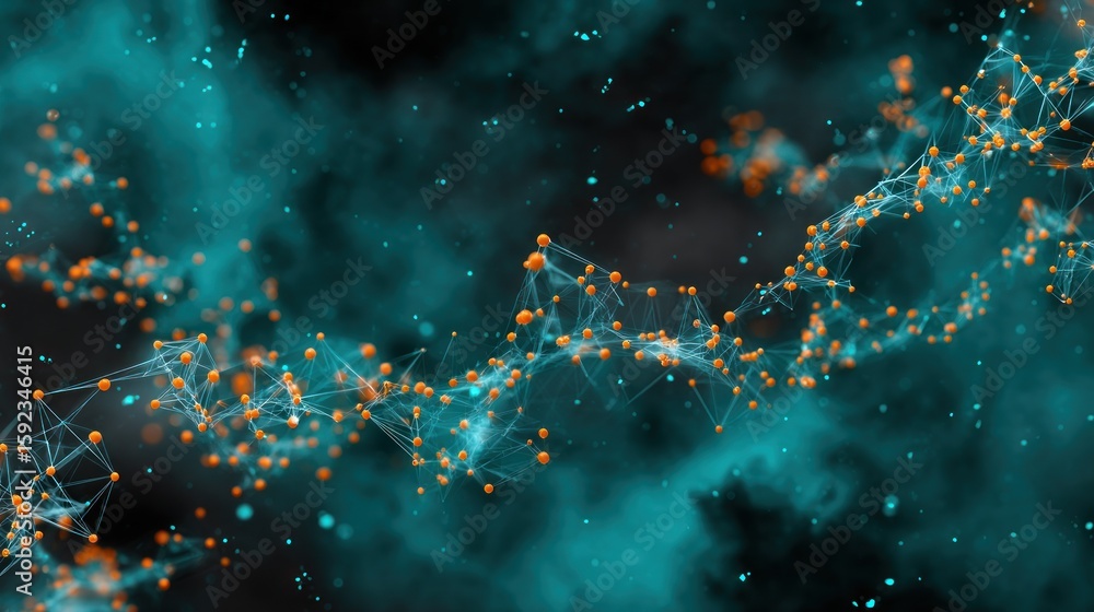 Aufkleber abstract network of interconnected points