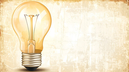 Vintage lightbulb on textured background