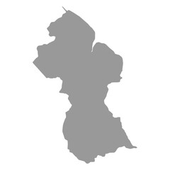 map of Guyana shadow
