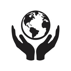 outline vector illustration of earth inside a pair