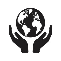 outline vector illustration of earth inside a pair