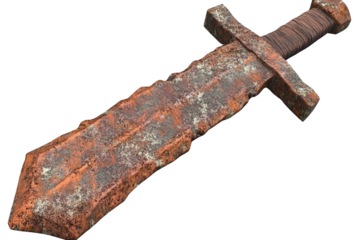Capture of Rusting Medieval Sword, a Relic of Yesteryear and Old Vintage