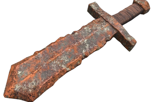 Capture of Rusting Medieval Sword, a Relic of Yesteryear and Old Vintage