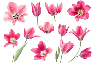 Fototapeta premium Pink Tulips Bloom with Delicate Beauty And Graceful Springtime Theme