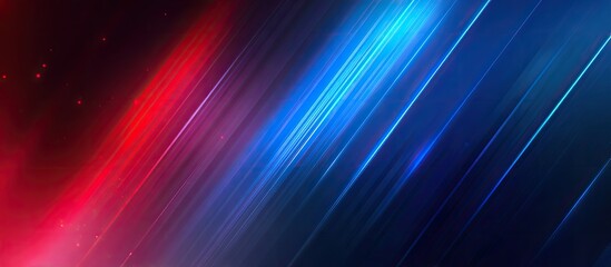 Abstract diagonal lines of red and blue light