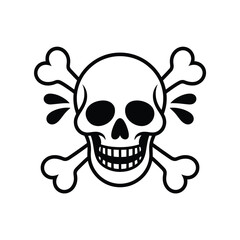 Classic skull and crossbones tattoo design with splashes