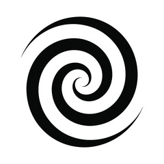 Black and white spiral pattern with concentric lines