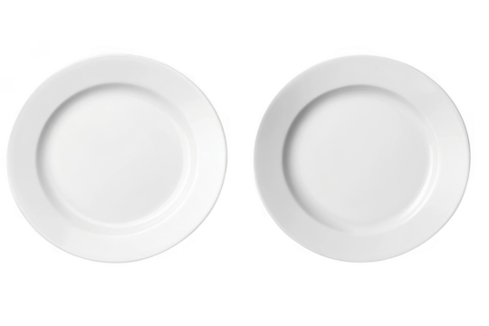 Two plates sitting on Black Backdrop for Meal Prep and Minimalist Setup. - Powered by Adobe