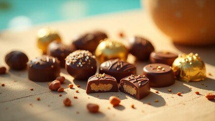 Colorful Assorted Chocolates with a Tropical Vibe