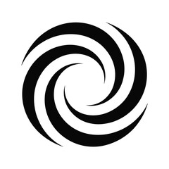 Abstract black and white swirl vortex symbol
