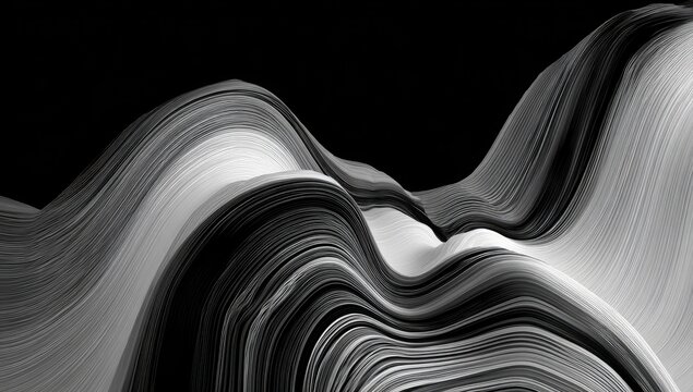 Abstract grayscale wavy forms
