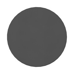 Black round table top view plan, 3D render isolated on transparent background.