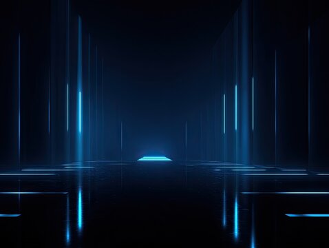 Dark, futuristic corridor