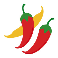 Chili food icon on white background.