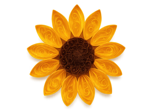 Quill Art Paper Mannala Bright and Vibrant Sunflower with Rich Textures and Detailed Design