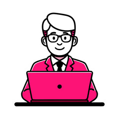 outline vector of a businessperson working illustration