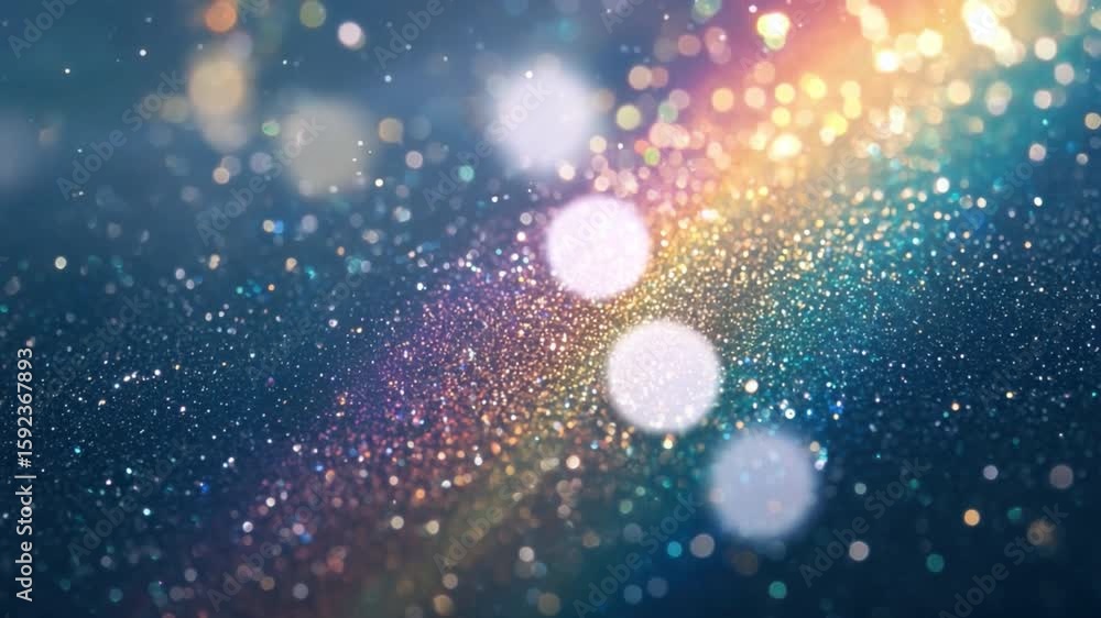Poster sparkling colorful lights create dreamy bokeh background effect