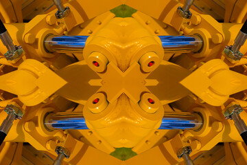 Abstract texture, background for design. Agricultural machinery and parts of mechanisms. 