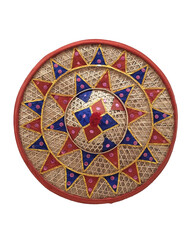 Decorated Assamese Japi Hat PNG | Traditional Bamboo Headgear with Embroidery, Rongali Bihu