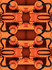 Abstract texture, background for design. Agricultural machinery and parts of mechanisms. 