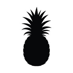 Black silhouette of a tropical pineapple fruit