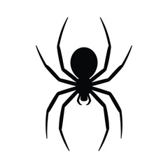 Silhouette of a black spider with eight legs