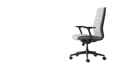 Obraz premium Modern grey office chair with armrests isolated on white background