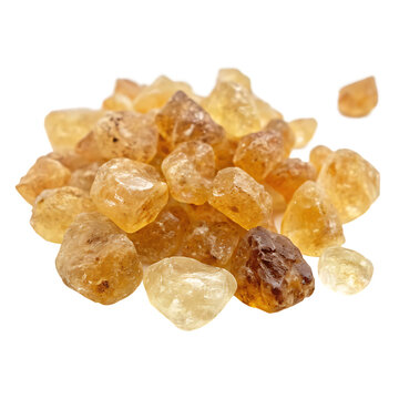 A piece of natural guggul resin used in traditional ayurvedic medicine isolated on a transparent background png