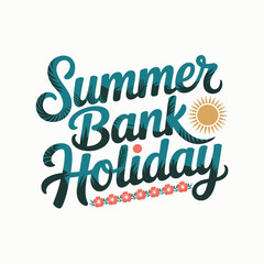 Classic slanted type with minimalist flowers and sun icon, fresh format for card, badge sticker or social media graphic  