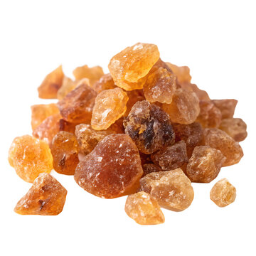 A single lump of raw Commiphora wightii or guggul gum resin isolated on a transparent background png