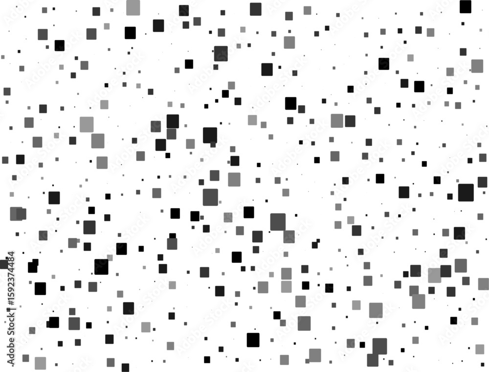 Poster modern abstract halftone background with scattered black and gray pixel like square dots vector illu
