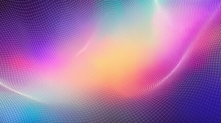 Abstract pastel rainbow wave pattern with a fine grid overlay, creating a soft, dreamy, and vibrant digital art piece