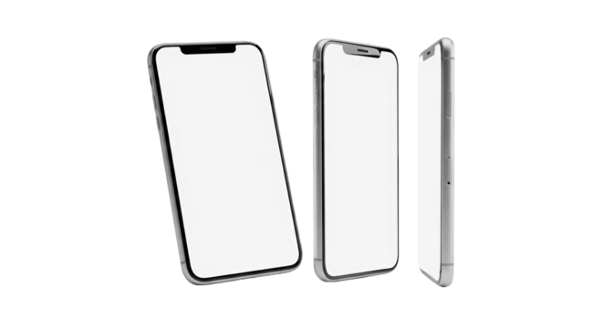 A modern smartphone mockup in different angles. featuring smartphone, mobile, phone. This image is ideal for use in various financial contexts.