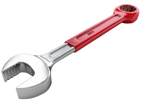 A red and silver wrench tool. featuring wrench, tool, equipment. This image is ideal for use in various financial contexts. - Powered by Adobe